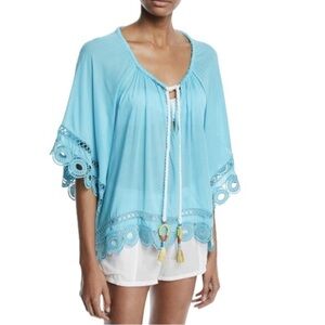 Ramy Brook Turquoise Blue Dimitri Blouse XS/S